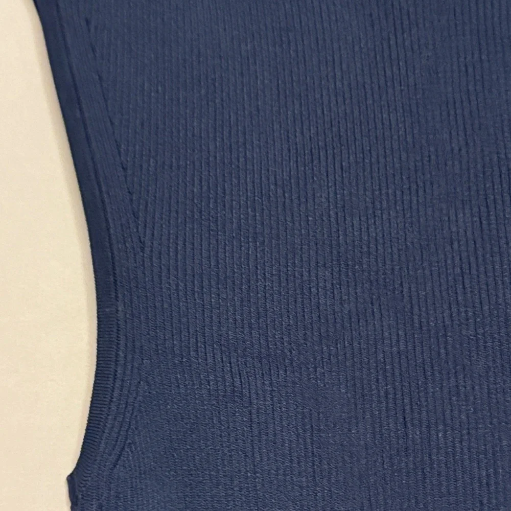 Boss Hugo Boss Ribbed Knit Top, Size XS, Color Navy Blue - Picture 8 of 10